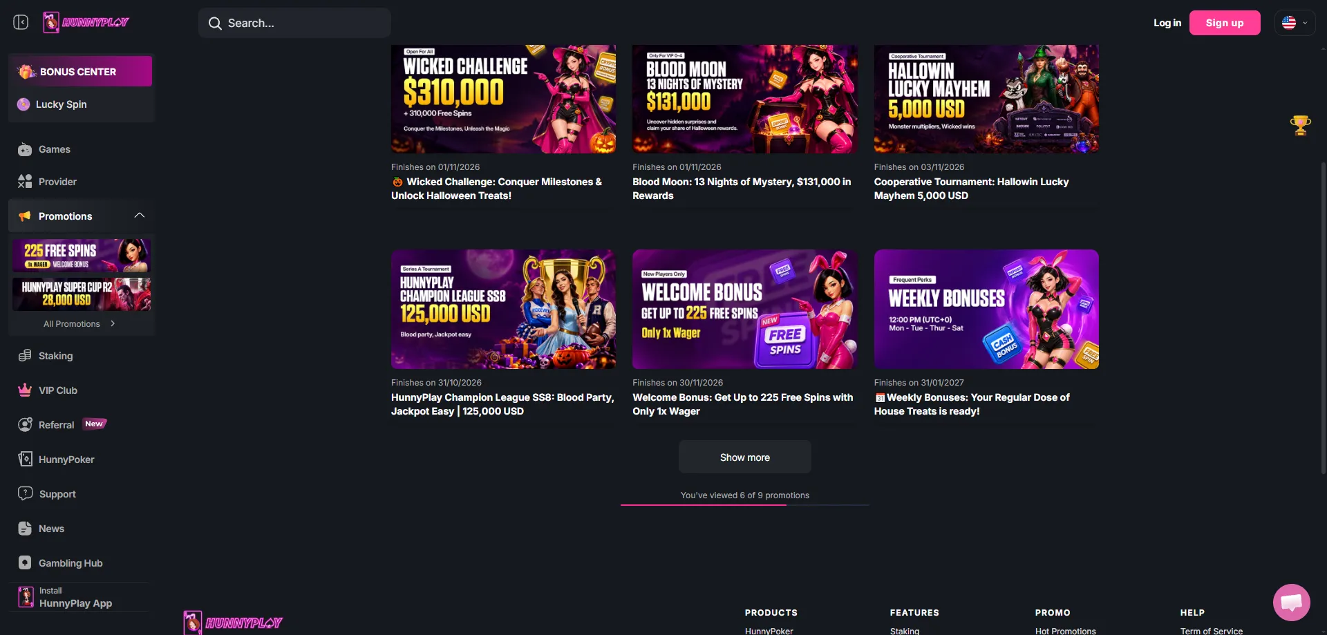 HunnyPlay Casino welcome bonus — up to INR 84000 match plus free spins